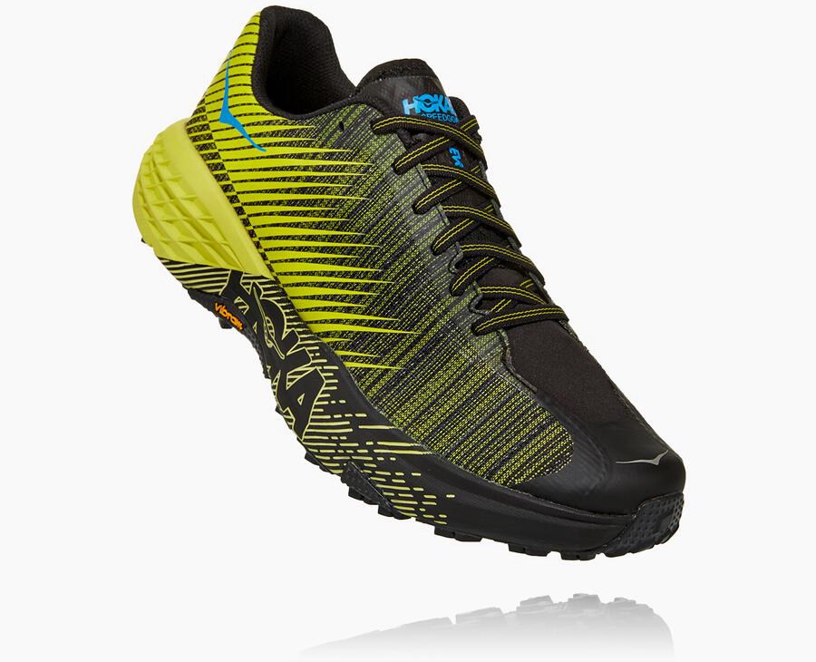 Hoka Mens Trail Shoes NZ - Hoka Evo Speedgoat Black/Green (YHR572809)